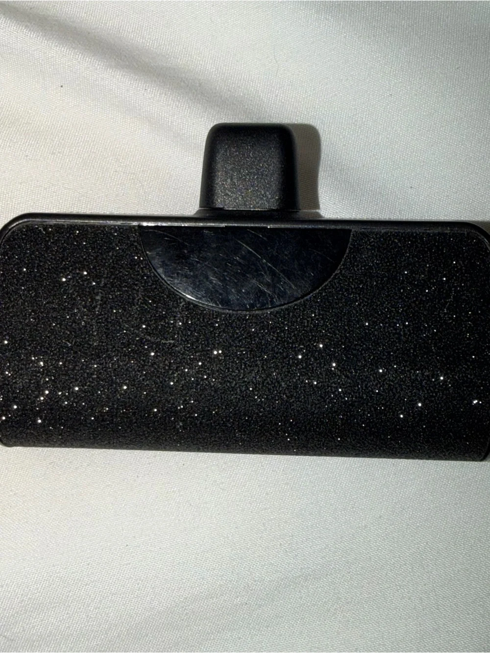 Sparkly Portable Power Bank with LED Battery Display - Black